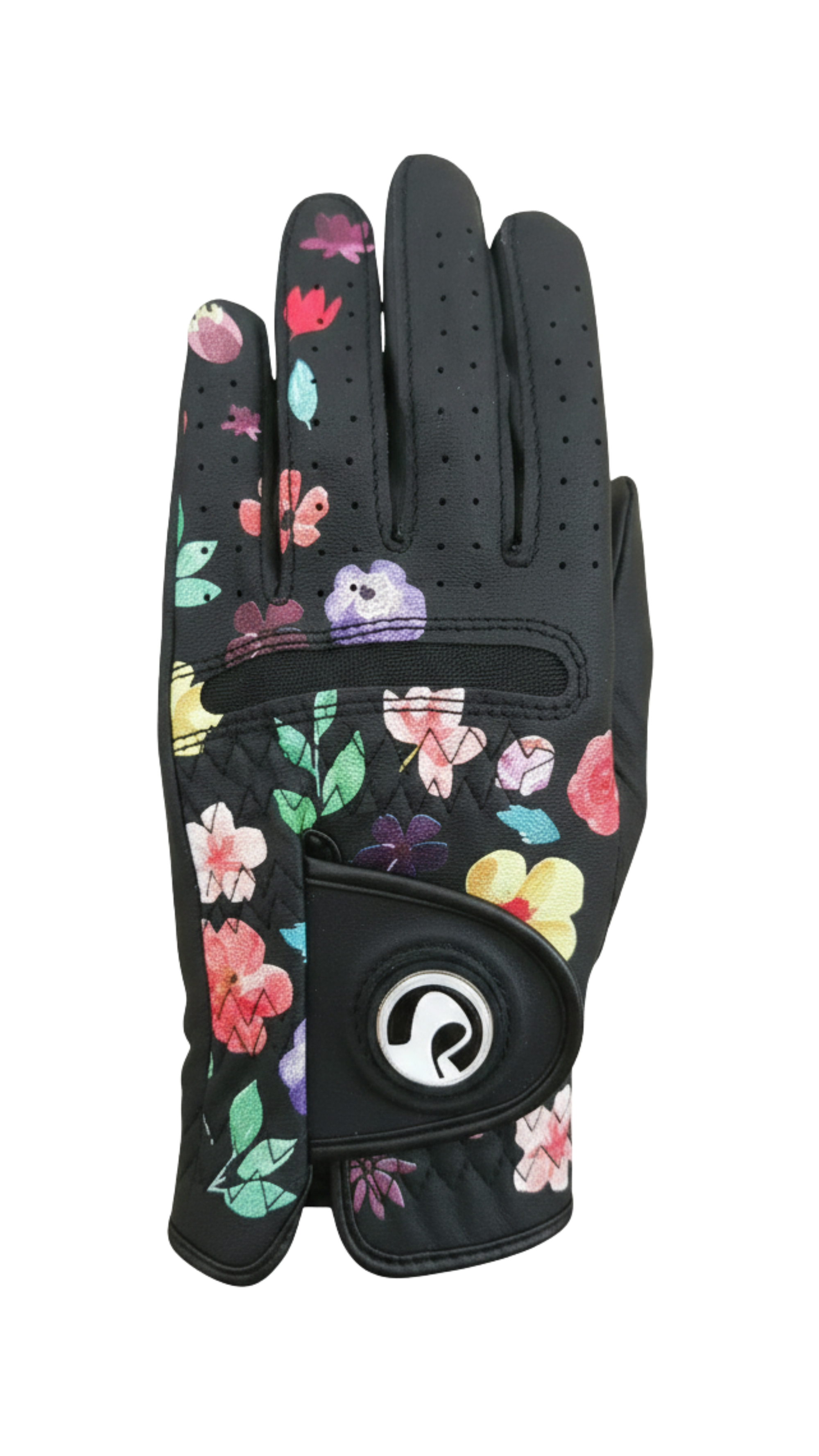 Women’s Floral Golf Glove (Black)